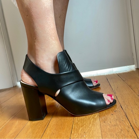 Club Monaco, booties, open toe, heeled sandals, black, size 39.5 - Picture 3 of 10